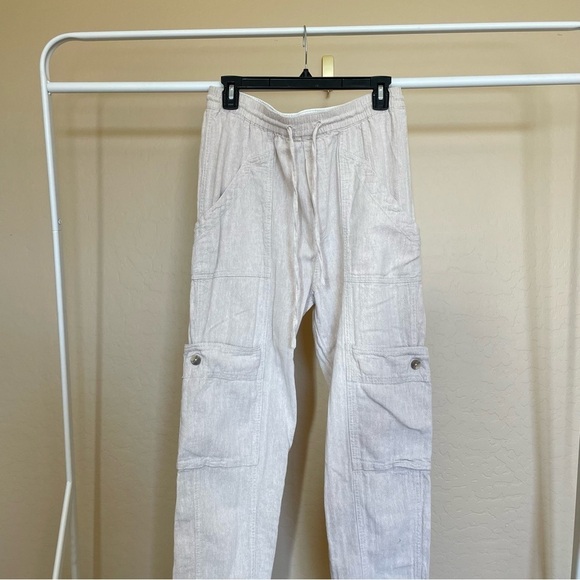 Free People Feeling Good Utility Cargo Pull On Linen Pants - Picture 9 of 10